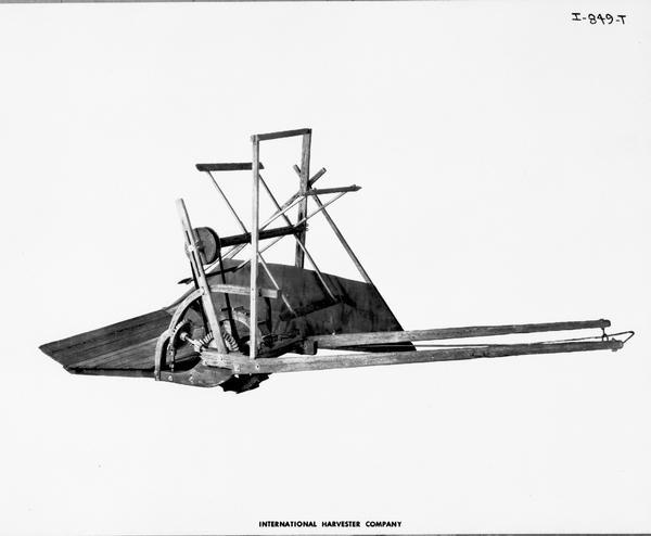 Reproduction of the McCormick reaper of 1831. The replica was most likely produced by the International Harvester Company for the 1931 Reaper Centennial celebration.