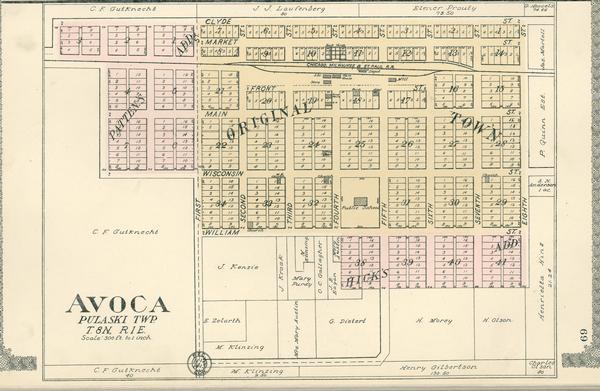 Detailed plat map of Avoca township.