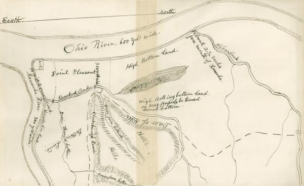 A map of the site of the Battle of Point Pleasant.