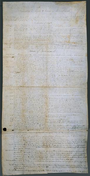 The first page of the handwritten treaty between the Stockbridge and Munsee Indians.