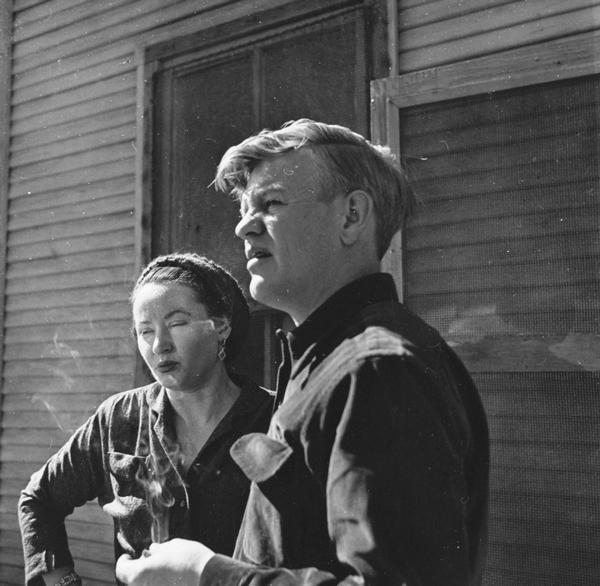 Virginia and Clinton Jencks on the set of "Salt of the Earth".