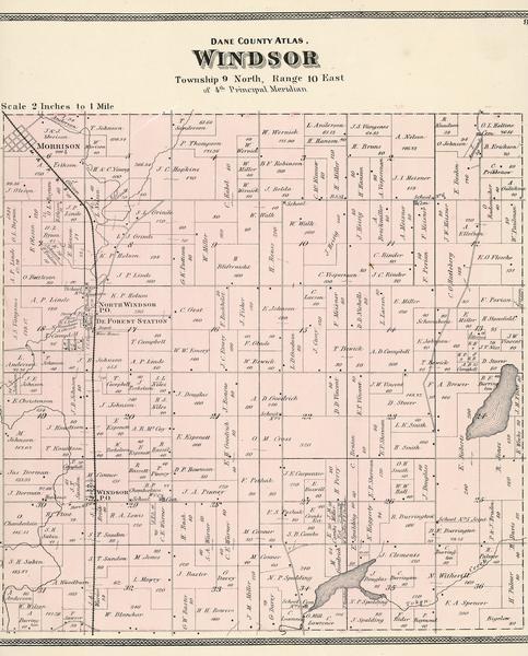 Map of the township of Windsor, from the "Atlas of Dane County."