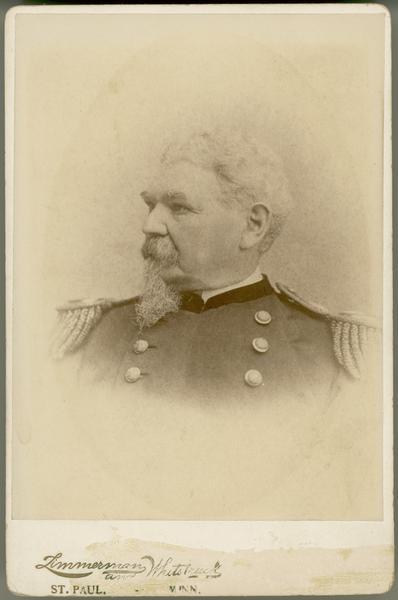 Samuel Davis Sturgis, father of Nina Dousman. Born July 11, 1822 and died July 28, 1889.  Samuel Sturgis graduated from West Point in the class of 1846 and served in the Mexican War, Civil War, and Indian Wars.  During the Indian War, he commanded the United States Sixth Cavalry and Seventh Cavalry.  His last assignment was as commander of the Soldier's Home at Fort Meyer near Washington, D.C.
