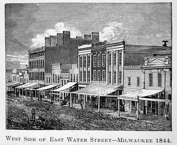 Illustration of the west side of East Water Street.
