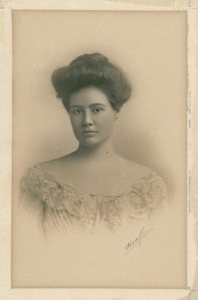 Head and shoulders portrait of Violet Lee Dousman, daughter of Nina and H. Louis Dousman.
