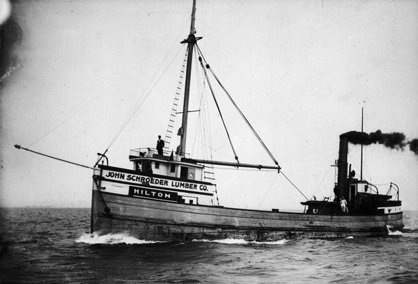 The "Hilton," a boat owned by the John Schroeder Lumber Company; captained by Harry Brower.