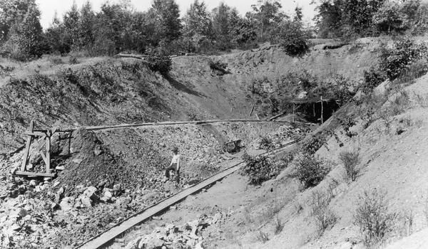 Exterior of a badger-type early Wisconsin lead mine.