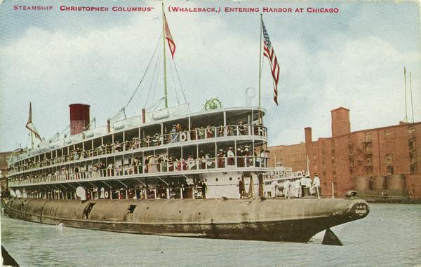 The passenger excursion vessel, "Christopher Columbus," entering harbor.