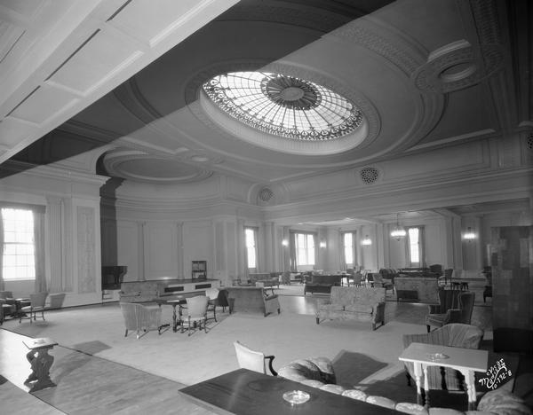 University of Wisconsin-Madison Memorial Union interior ballroom with skylight (Great Hall).