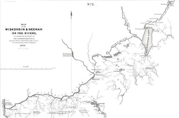 A map of the Wiskonsin <i>[sic]</i> and Neenah or Fox Rivers.