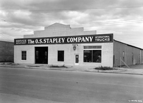 Service station of an International motor truck dealership, the O.S. Stapley Company of Phoenix.