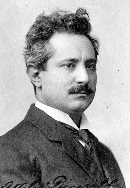 Portrait of Attilio Piccirilli, sculptor of many figures adorning the Wisconsin State Capitol. Attilio was one of several brothers who operated a stonecarving business in New York city.