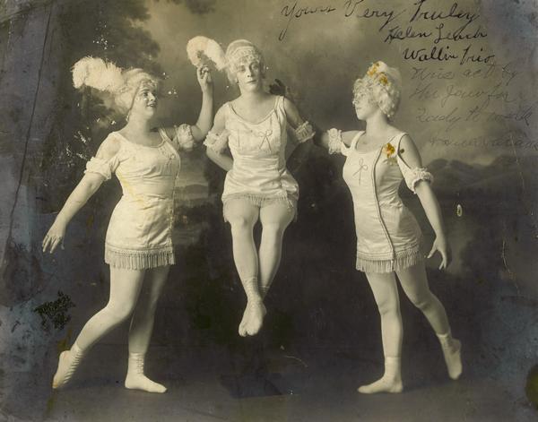 The Wallin Trio, circus performers in costume.