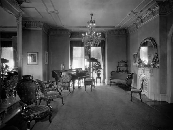 View of the reception room in the former Wisconsin Governor's Mansion on Gilman Street.