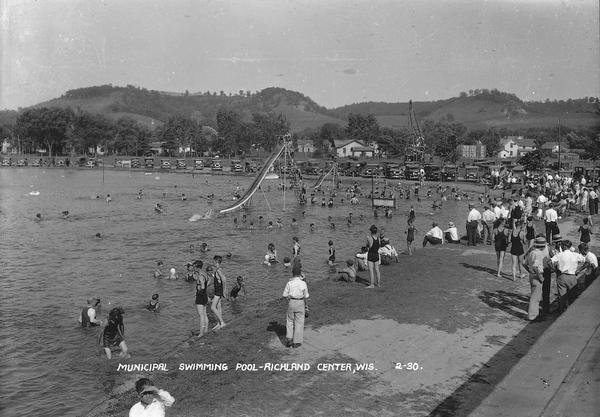 The municipal sand-bottomed swimming pool was a popular spot to cool off in the summer months.