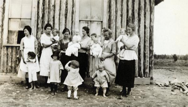 Group portrait of Walrath mothers and their children.