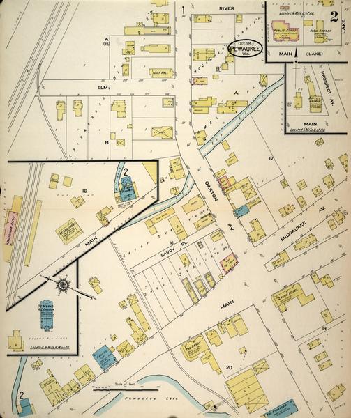 Page 2 of a Sanborn-Perris map of Pewaukee.