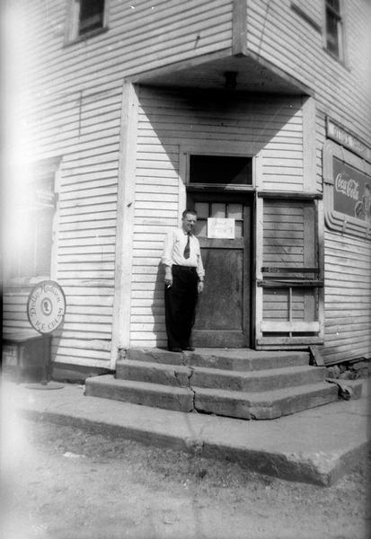 Unidentified man outside of Otto's Tavern.