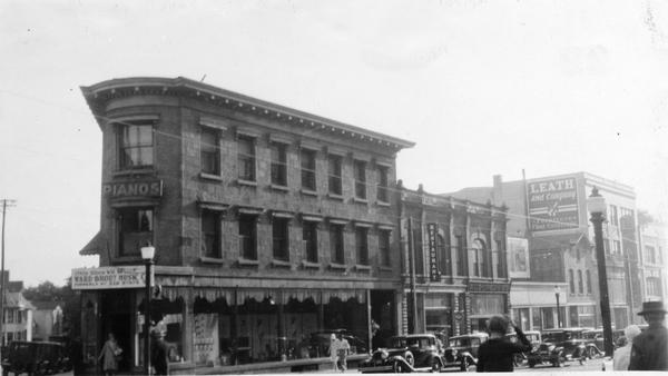 View of the 100 block of State Street, featuring the storefront of Ward Brodt Music, formerly located at 318 State Street.
