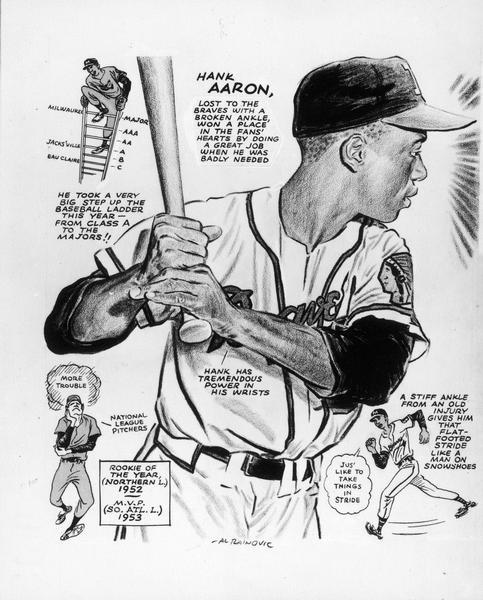 Hank Aaron Cartoon, Print