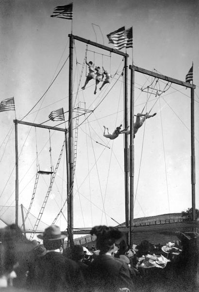 Outdoor trapeze show at the Dunn County Fair.