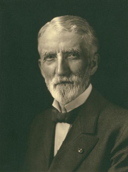 Quarter-length portrait of Edward Scofield, Republican Governor of Wisconsin, 1897-1901.