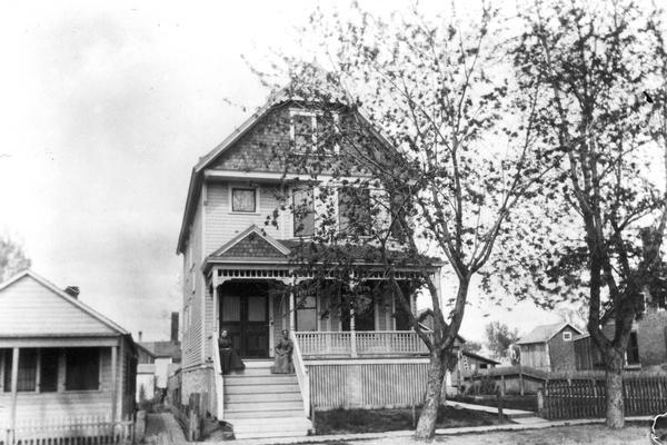 Exterior view of the Frederick Karberg house located at 25 North Blair Street. The house was later moved to the corner of East Johnson and North Livingston Streets.