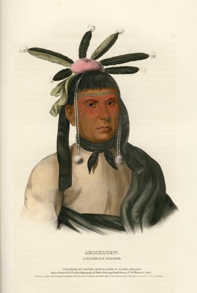 Portrait of Amiskquew, a Menominee warrior.