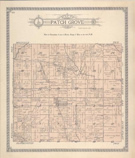 Page from the Standard Atlas of Grant County, Wisconsin of Part of Townships 5 and 6 North, Range 5 West of the 4th P.M.