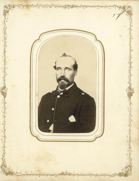 Head and shoulders carte-de-visite of Henry Brooks of the 4th Wisconsin Cavalry.