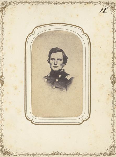 Head and shoulders carte-de-visite of Sydney Beene of the 4th Wisconsin Cavalry.