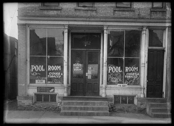 An abandoned pool room at 912 Williamson Street.