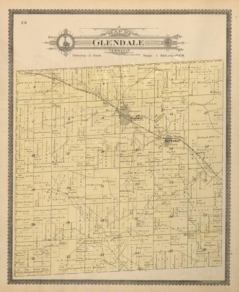 Plat Map of Glendale Township in Monroe County.
