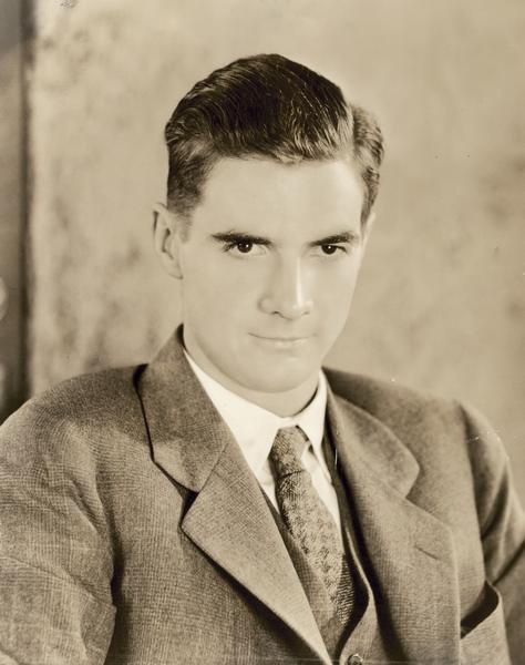 Portrait of Howard Hughes (1905-1976), aviator, motion picture producer, millionaire playboy, business leader and eccentric. This portrait was probably made about the time of the release of "Hell's Angels" in 1930.