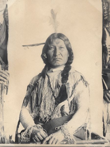 Portrait of Nugkutizuwais, meaning Yellow Bear, a sub-Chief belonging to the Algonquian and S. Cheyenne Tribes.
