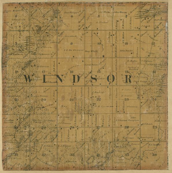 Dane County plat map of the town of Windsor.
