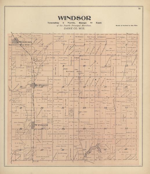 Plat map of the township of Windsor.