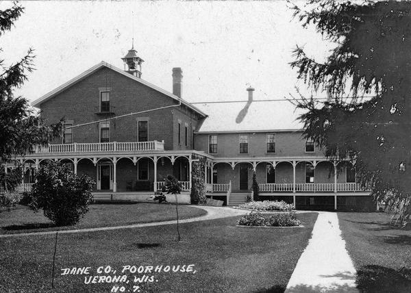 Exterior view of the Dane County Poorhouse.