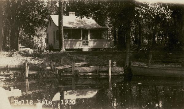 Residence in Belle Isle on Lake Monona in Squaw Bay, off Winnequah Road. The building is no longer standing.