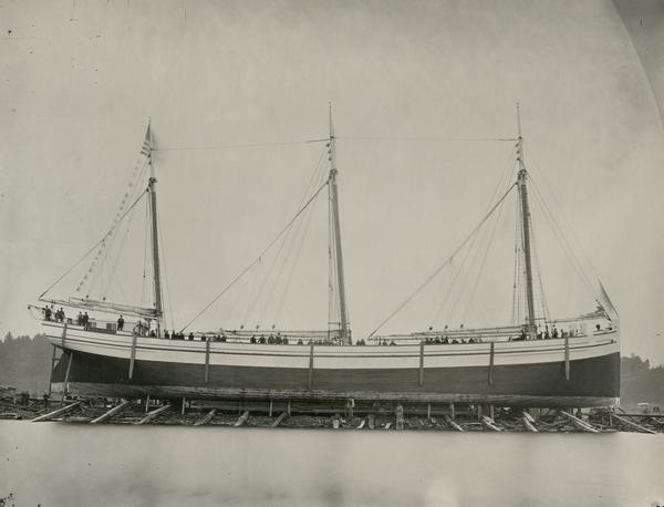 The schooner "S.M. Stephenson" was built in Manitowoc in 1880, weighing 511 gross tons. Its owner was A. Bigelow.