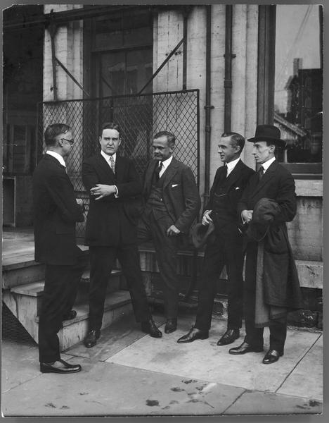 From left to right: L. Dudley Field, Bruce Barton, Clarence Davis, Alex Osborn, and J.C. Lamorotte.