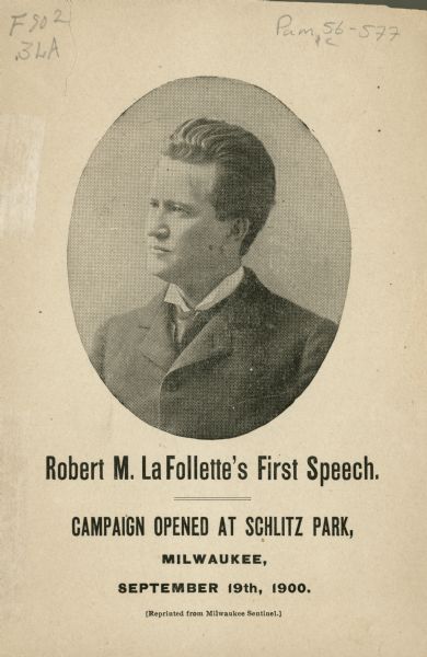 Robert M. La Follette Sr. Speech | Book or Pamphlet | Wisconsin ...