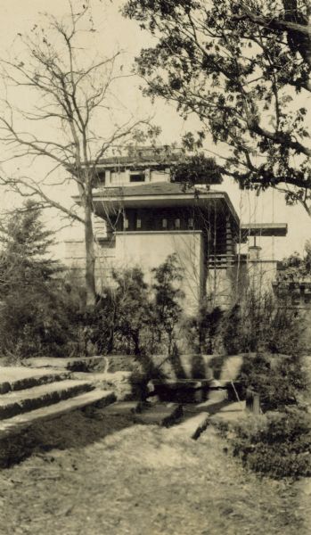 View of Hillwing at Taliesin, the home and studio of Frank Lloyd Wright.