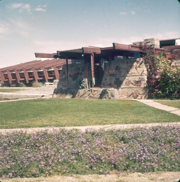 Exterior view of Taliesin West, designed by Frank Lloyd Wright.