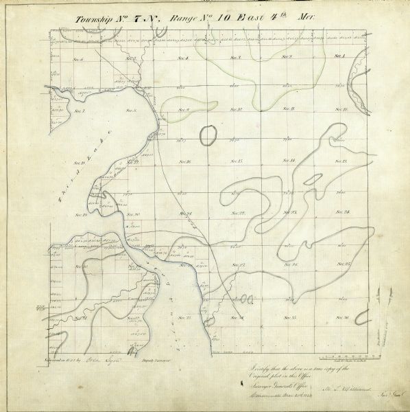 Map of township # 7N, range no. 10 east, 4th meridian, including Third Lake.