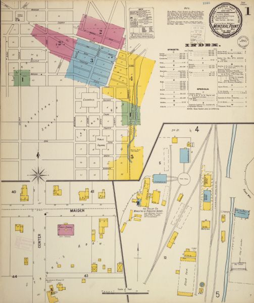 Sanborn map of Mineral Point, sheet 1.
