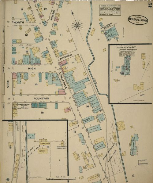 Sheet 2 of a Sanborn map of a portion of Mineral Point.