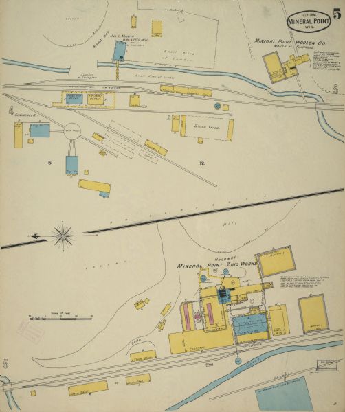 Sheet 5 of a Sanborn map of a portion of Mineral Point.
