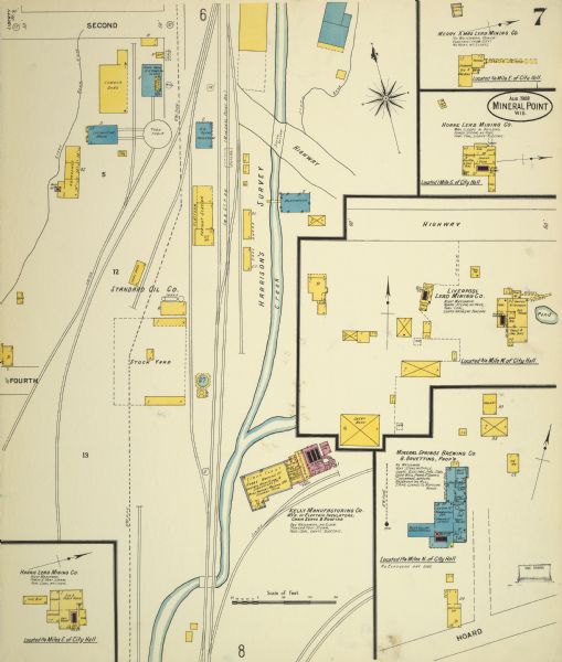Sanborn map, sheet 7, of a portion of Mineral Point.