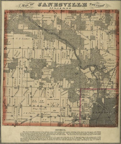 Atlas map of Janesville township.